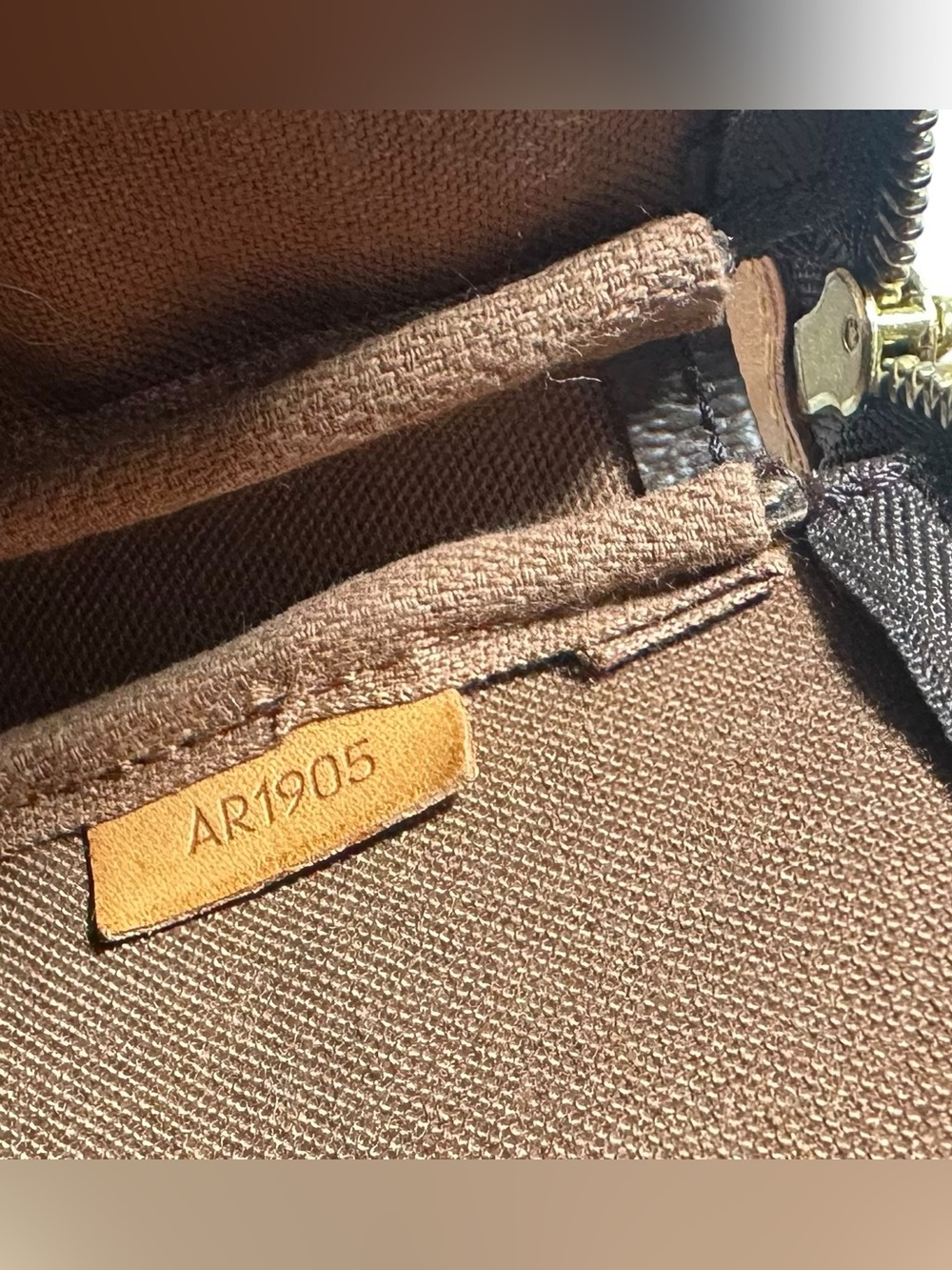 Louis Vuitton Brown Monogram Canvas Pochette with Tan Strap - Picture 9 of 15
